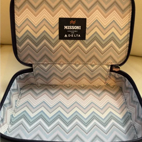 Missoni travel pouch unisex chevron blue - Picture 2 of 3